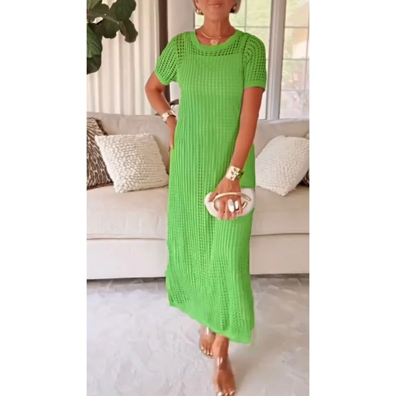 Γυναικείο Casual Hollow Maxi Φόρεμα Σετ Δύο Τεμαχίων-GR