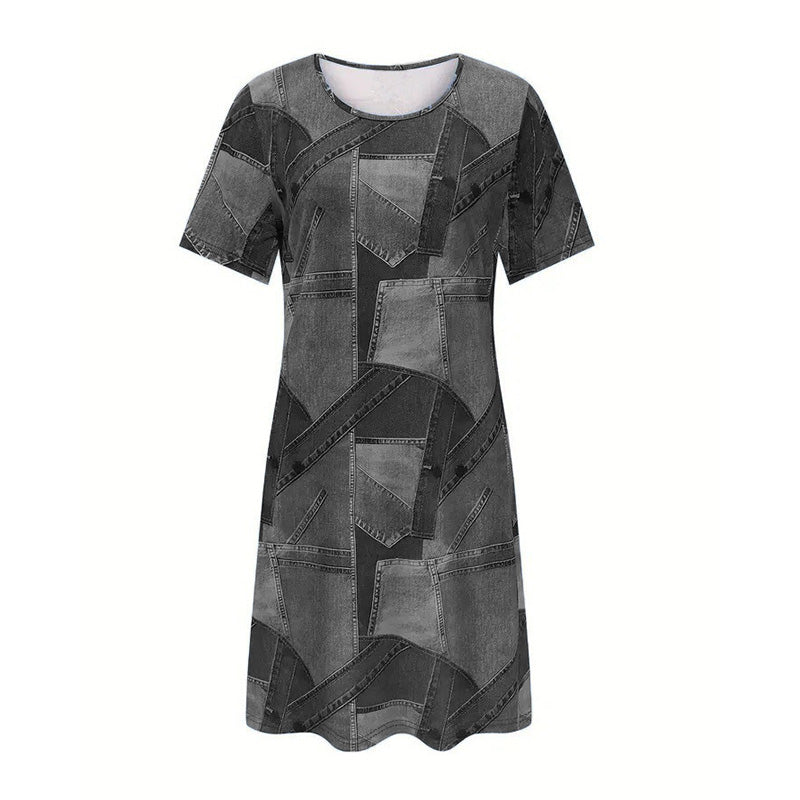 👗Γυναικείο casual φόρεμα με σχέδιο patchwork-GR