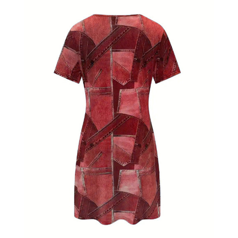 👗Γυναικείο casual φόρεμα με σχέδιο patchwork-GR