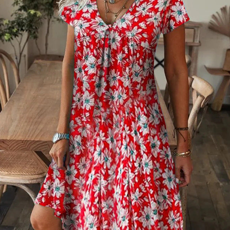 【M-3XL】🌺Elegantna cvetlična obleka-SI