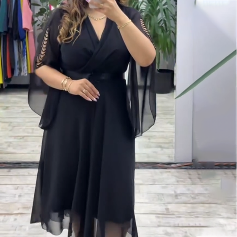 👗 Elegantiška moteriška suknelė V formos iškirpte-LT