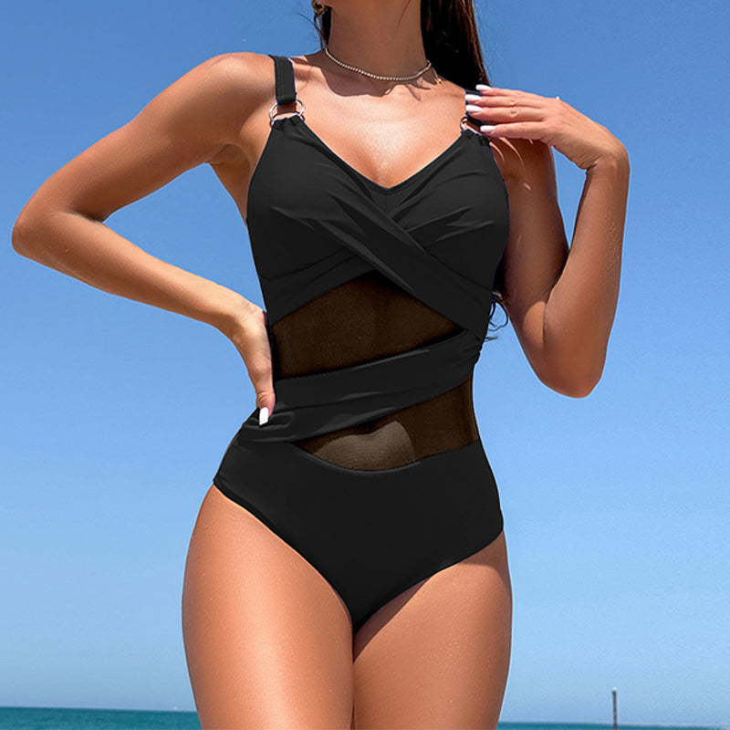 🌊 S-2XL 🩱 Seksualus tinklinis vientisas maudymosi kostiumėlis 🏖️-LT