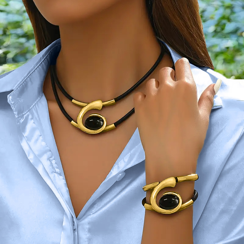 Σετ κολιέ και βραχιόλι vintage boho📿-GR