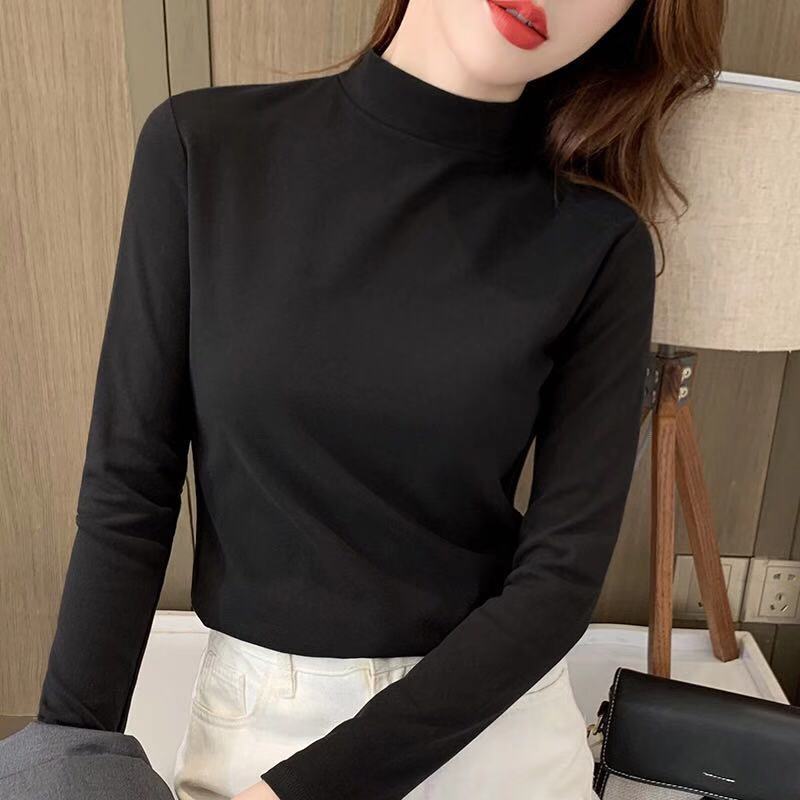 💖Udobna enobarvna ženska bluza z dolgimi rokavi in puloverjem-SI