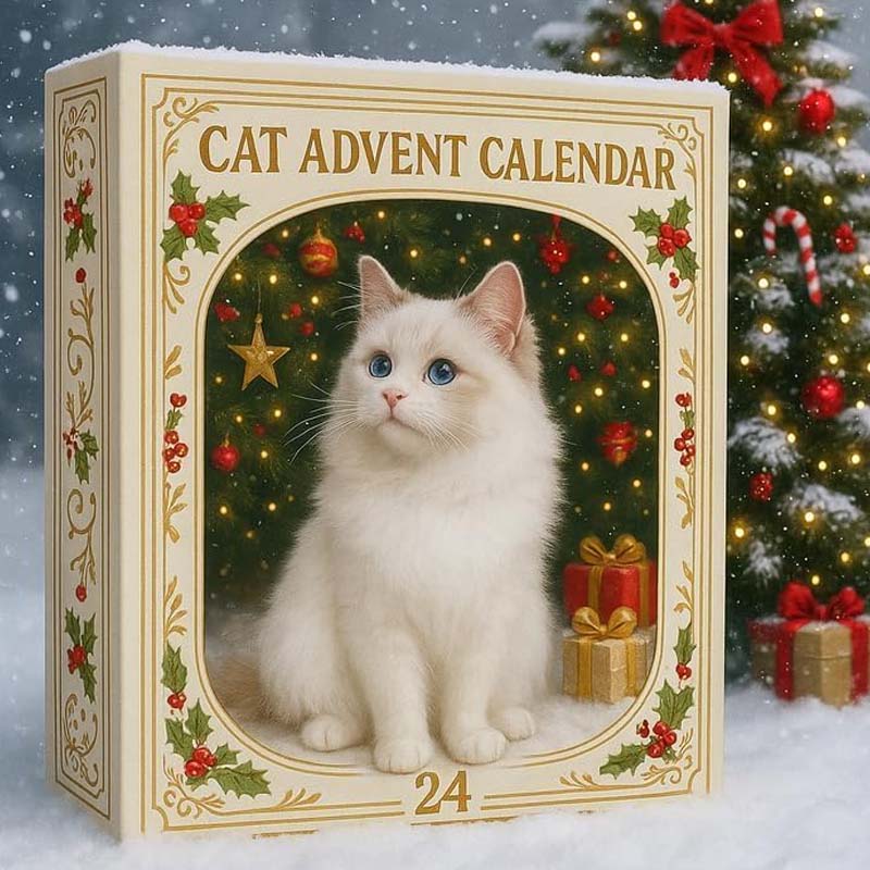 【🎁Božična ponudba🎄】Adventni koledar za ljubitelje mačk za leto 2025-SI
