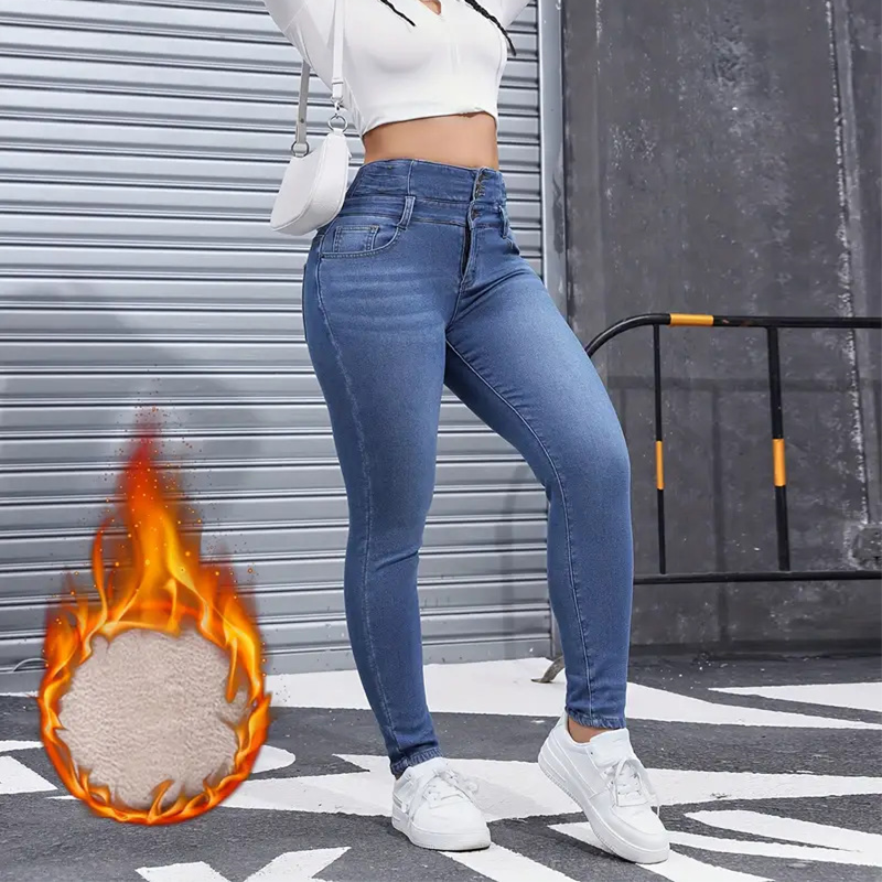👖Tople in udobne ženske jeans hlače s flis podlogo-SI