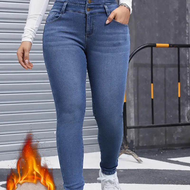 👖Tople in udobne ženske jeans hlače s flis podlogo-SI