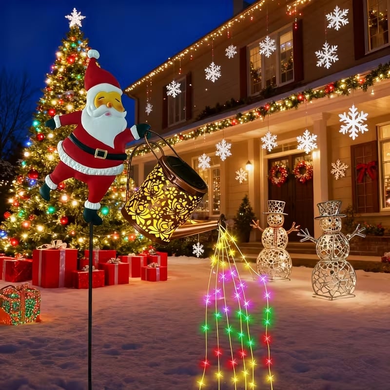 🎅 Božičkova solarna svetilka - Čarobna svetloba bo vaš vrt napolnila s prazničnim sijajem. ✨-SI