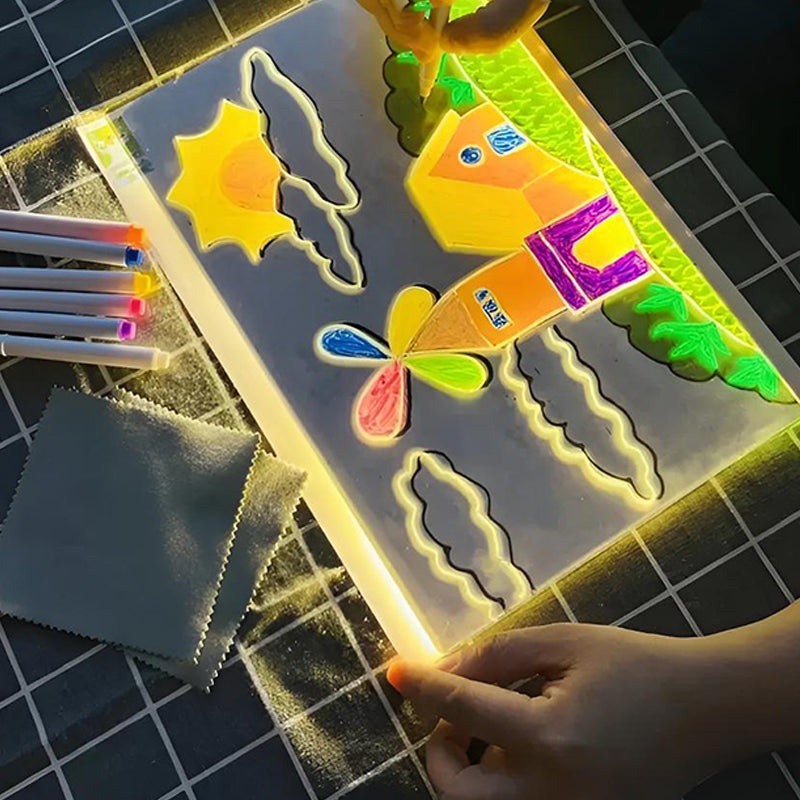 🔥👨‍🎨 Izbrisljiva, osvetljena akrilna risalna tabla s stojalom 🎨✨-SI