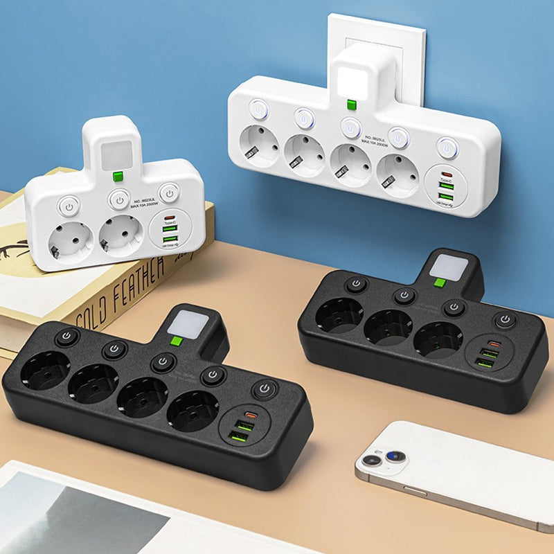 🔌⚡Pametni napajalni kabel z USB vrati (EU vtič)-SI