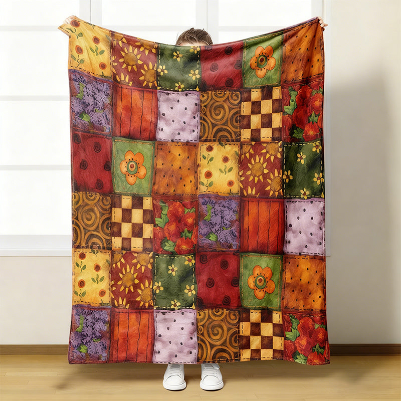 🌼 Prijetna in mehka flanelasta odeja s cvetličnim vzorcem 🛋️💐-SI