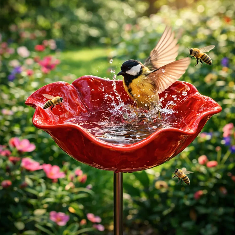🌸Χειροποίητη μεταλλική βάση στήριξης για κήπο με λουλούδια🐦-GR