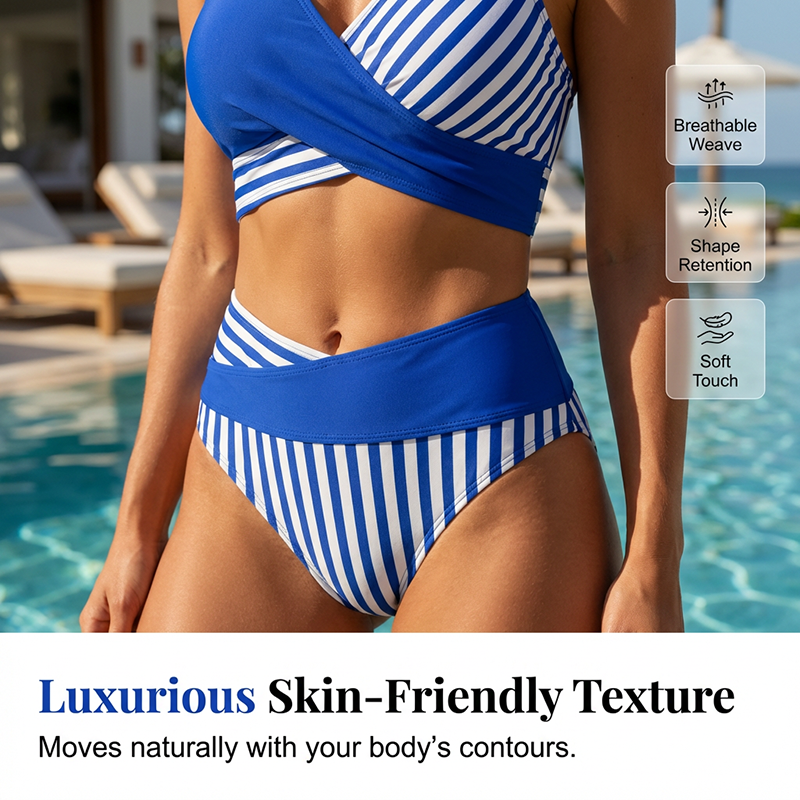 👙 Barvno blokovni bikini S-3XL: Elegantne in oblikovane dvodelne kopalke 🌊-SI