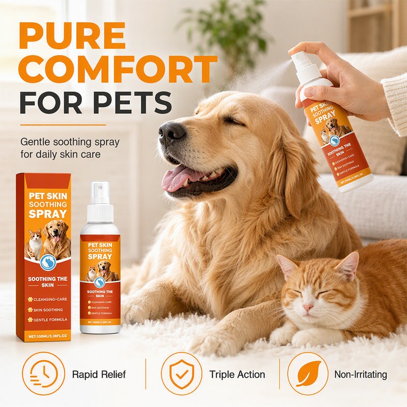 🐾 Pet Skin nyugtató spray – Kíméletes viszketéscsillapítás és hidratáló ápolás kutyáknak és macskáknak
