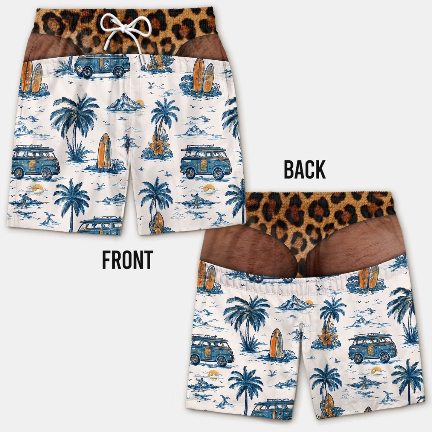 Smešne kopalke z lažno zadnjico - Novelty Prank Beach Shorts for Men-SI